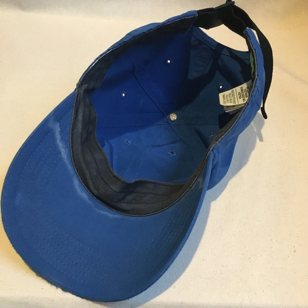 Nike Hat Cap Mens Blue Strap Back Logo Modern Logo Casual Preppy Outdoor Swoosh